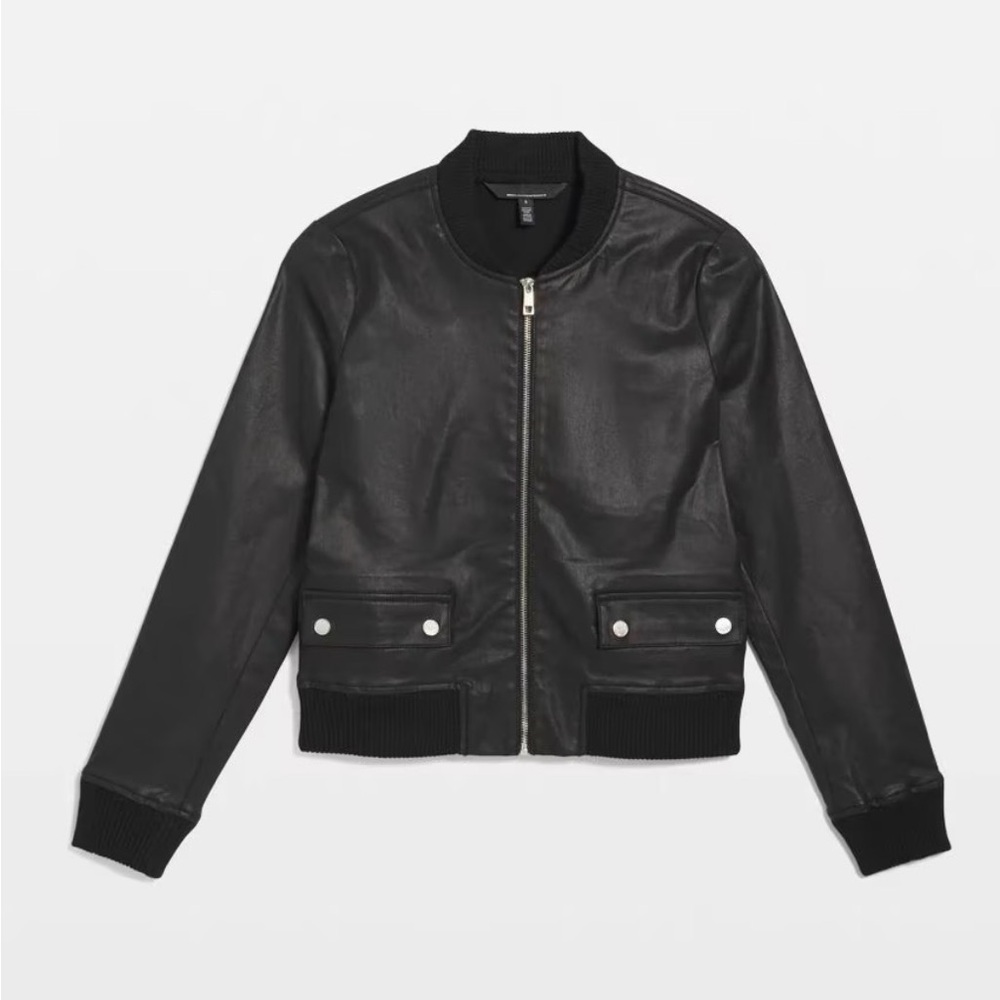 WHBM Black Bomber Jacket size M